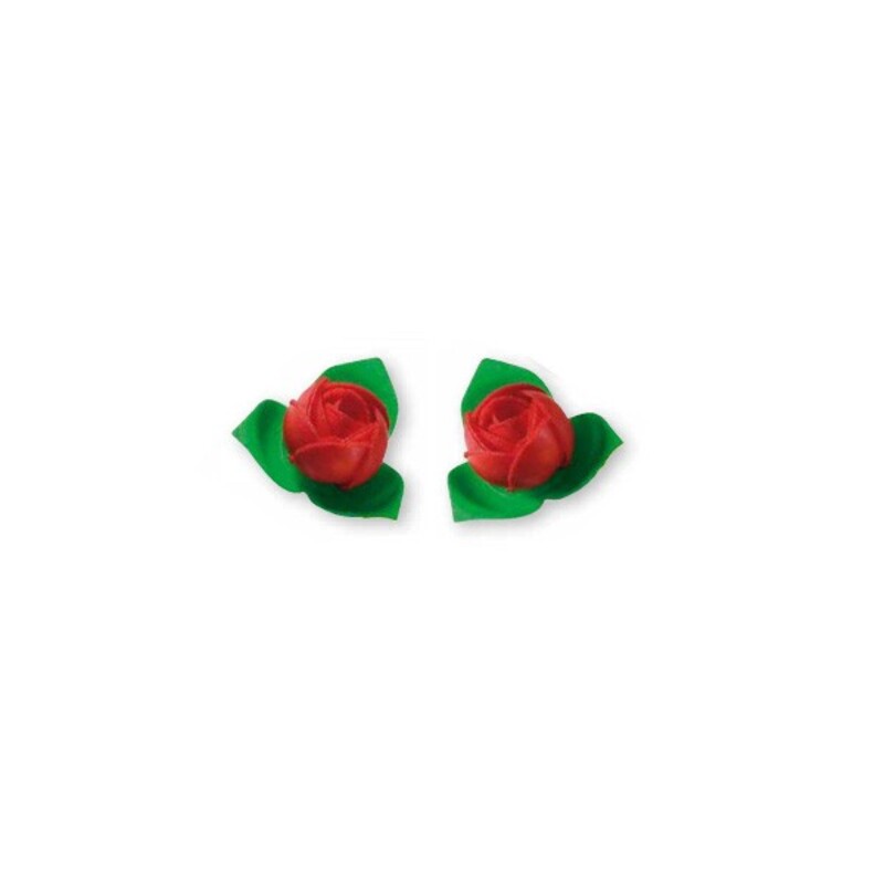 Boutons de rose rouge Patisdécor x15