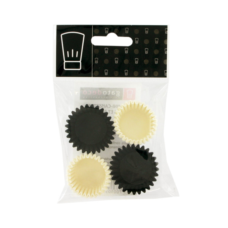 Mini caissettes cuisson noires et blanches Gatodéco (x80)