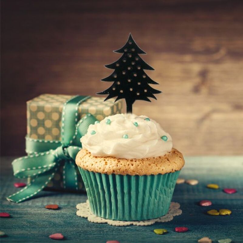 Pics déco cupcake Sapins (x8)