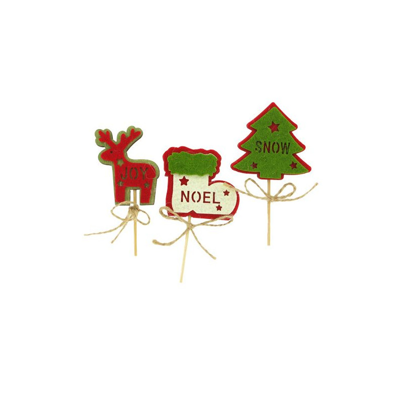 3 décors de Noël assortis en bois thème 2