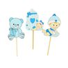 Cake toppers naissance garçon en bois (x3)