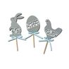 Cake toppers Pâques gris (x3)