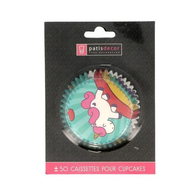 Caissette cupcake vertes Licorne (x 50)