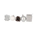 Décors de Noël sur pique assortis argent Patisdécor (x5)