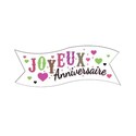 Banderoles Joyeux Anniversaire Coeurs (x24)