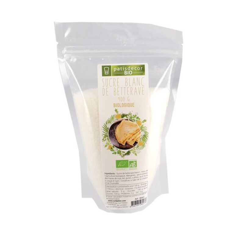 Sucre blanc de betterave Bio 400 g Patisdéco Bio