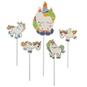 5 cake toppers licornes assorties Patisdécor