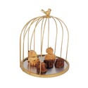 Présentoir cage à oiseaux doré Patisdécor 25 cm