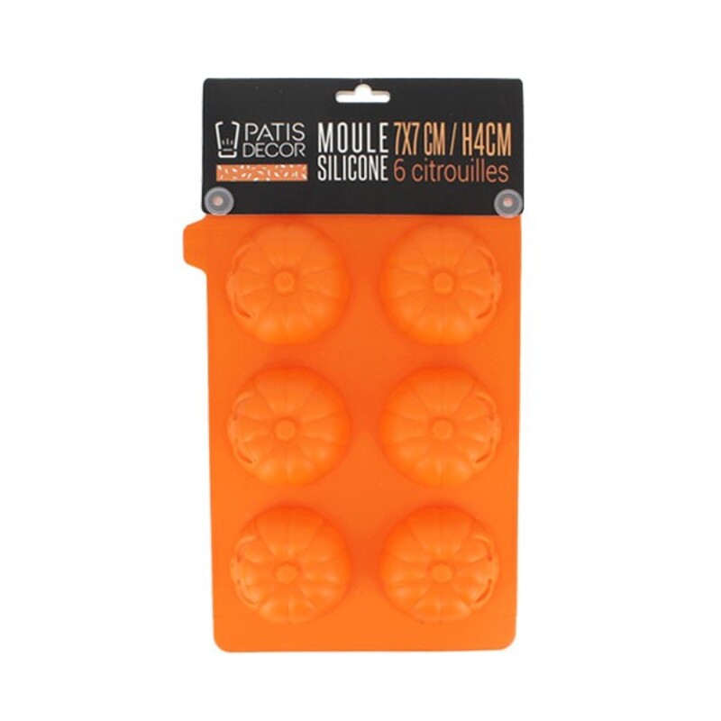 Moule silicone 6 citrouilles 3D Patisdécor