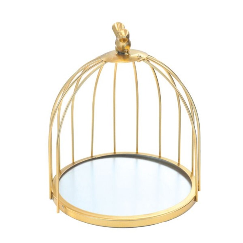 Présentoir cage à oiseaux doré Patisdécor 21 cm