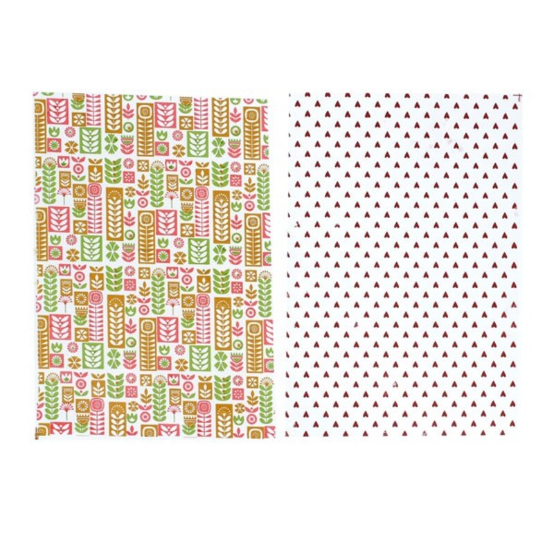 Feuilles transfert Scandinave et Coeurs assorties Patisdécor (x4)