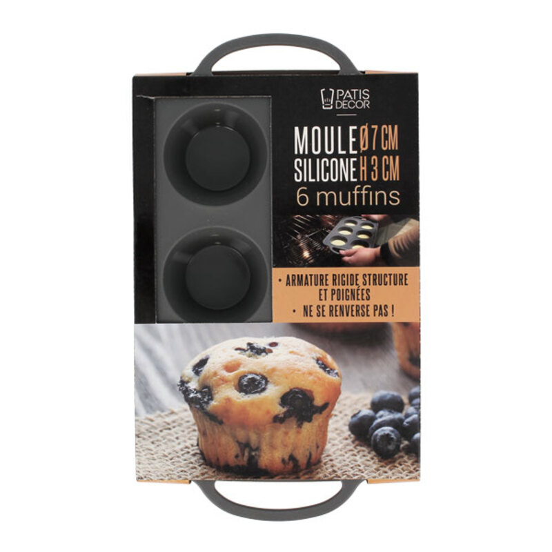 Moule silicone 6 muffins Ø 7 cm Patisdécor