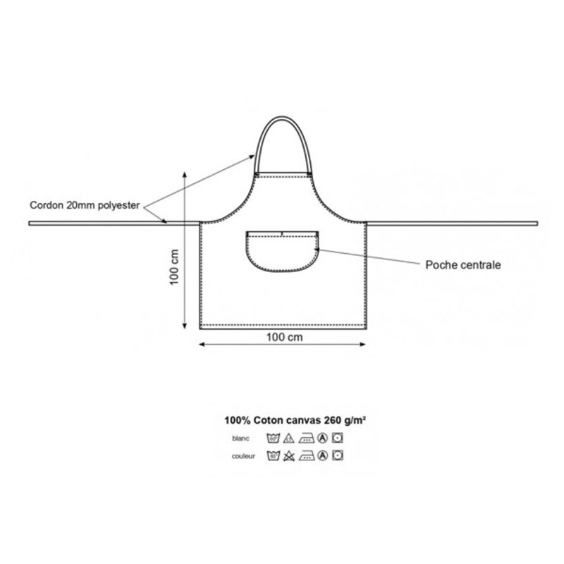 Tablier valet bavette blanc