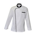 Veste blanche col noir manches longues Zack