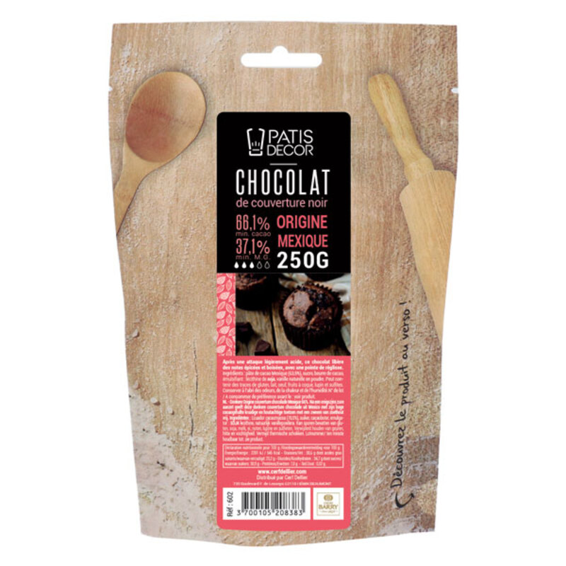 Chocolat Noir origine Mexique Patisdécor 350g