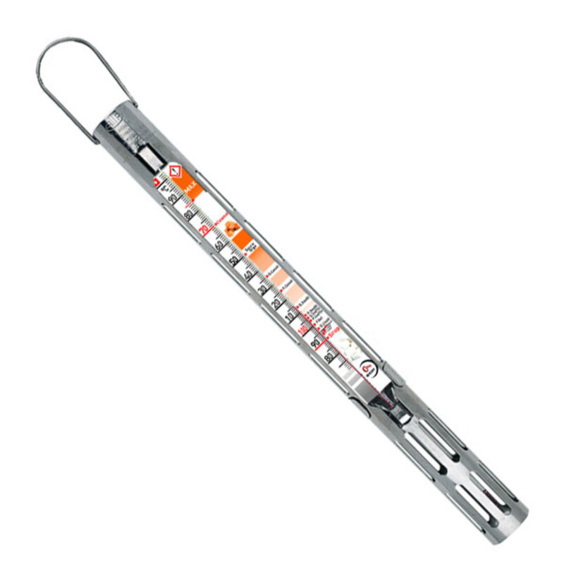 Thermomètre Confiseur +80+200°C zones couleurs Gaine Inox