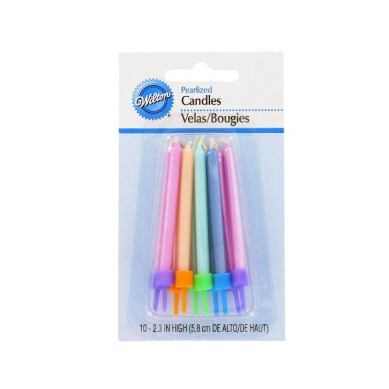 Bougies nacrées pastelles Wilton (x 10)