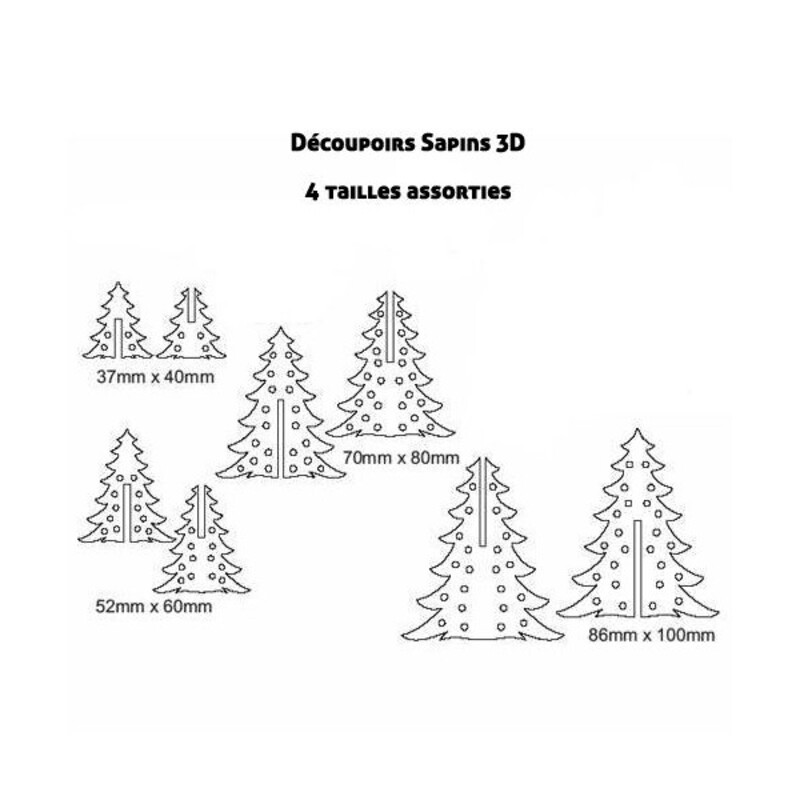 Découpoirs pate a sucre Sapins 3 D