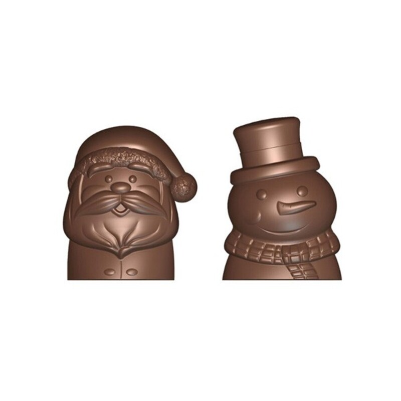 Moule chocolat bonhomme de neige et père Noël